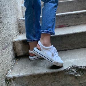 White platform sneakers